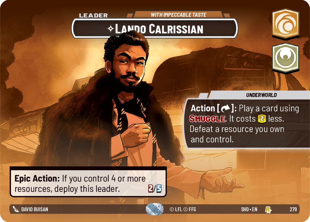 Lando Calrissian - With Impeccable Taste (279) (Showcase) (279) [Shadows of the Galaxy] | Eastridge Sports Cards & Games