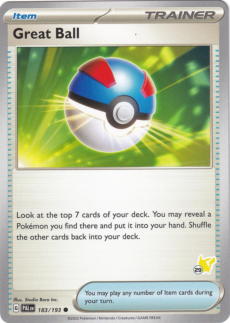 Great Ball (183/193) (Pikachu Stamp #29) [Battle Academy 2024] | Eastridge Sports Cards & Games