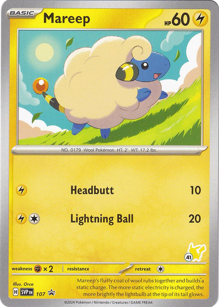 Mareep (107) (Pikachu Stamp #41) [Battle Academy 2024] | Eastridge Sports Cards & Games