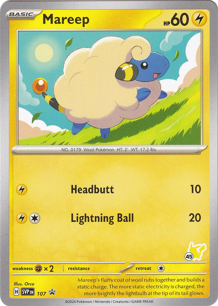 Mareep (107) (Pikachu Stamp #45) [Battle Academy 2024] | Eastridge Sports Cards & Games