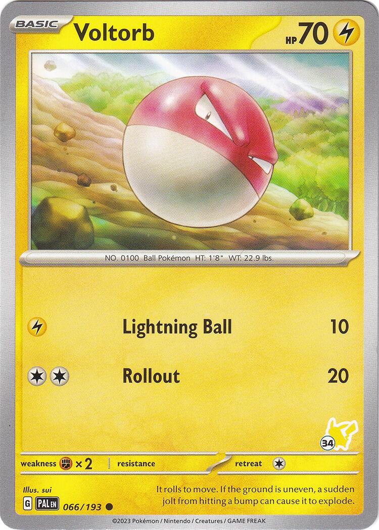 Voltorb (066/193) (Pikachu Stamp #34) [Battle Academy 2024] | Eastridge Sports Cards & Games