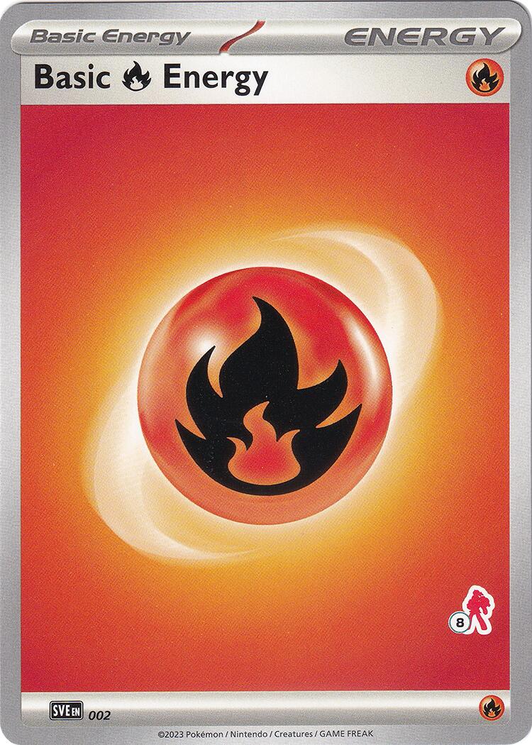 Basic Fire Energy (002) (Armarouge Stamp #8) [Battle Academy 2024] | Eastridge Sports Cards & Games