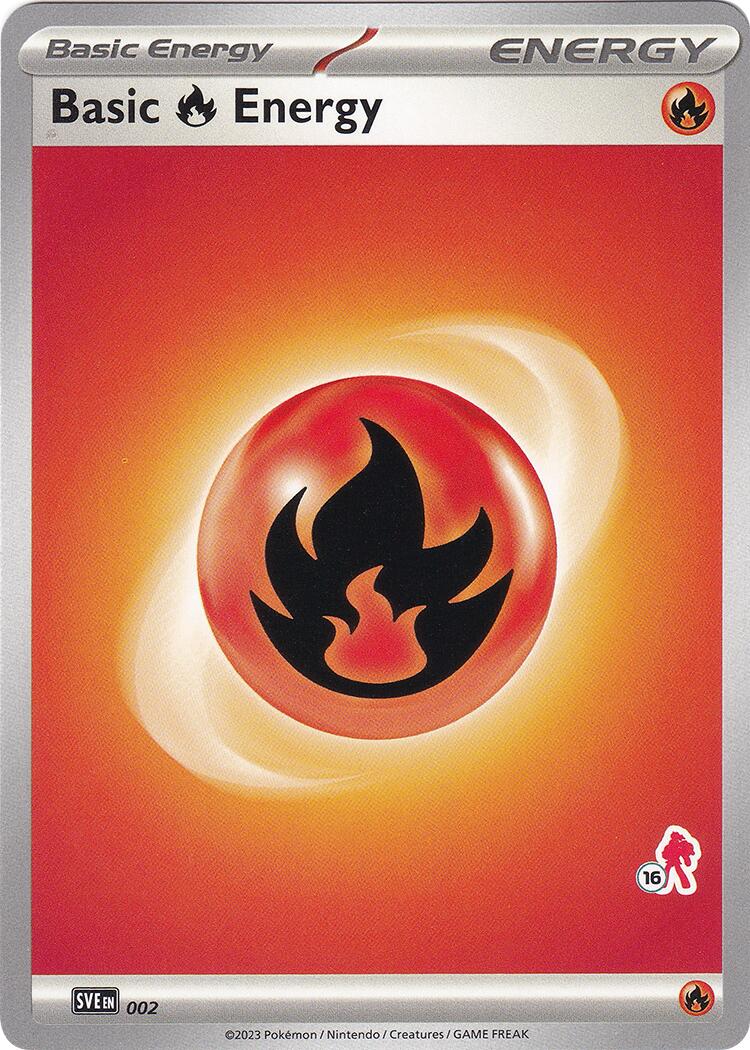 Basic Fire Energy (002) (Armarouge Stamp #16) [Battle Academy 2024] | Eastridge Sports Cards & Games