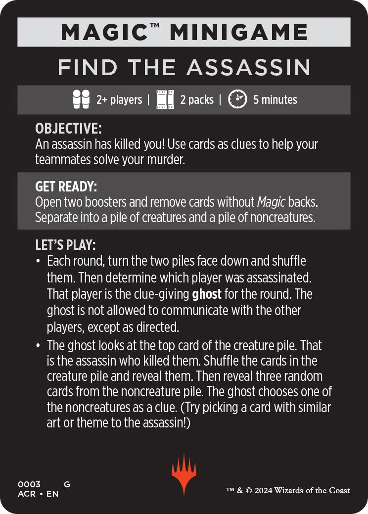 Find The Assassin (Magic Minigame) [Assassin's Creed Minigame] | Eastridge Sports Cards & Games