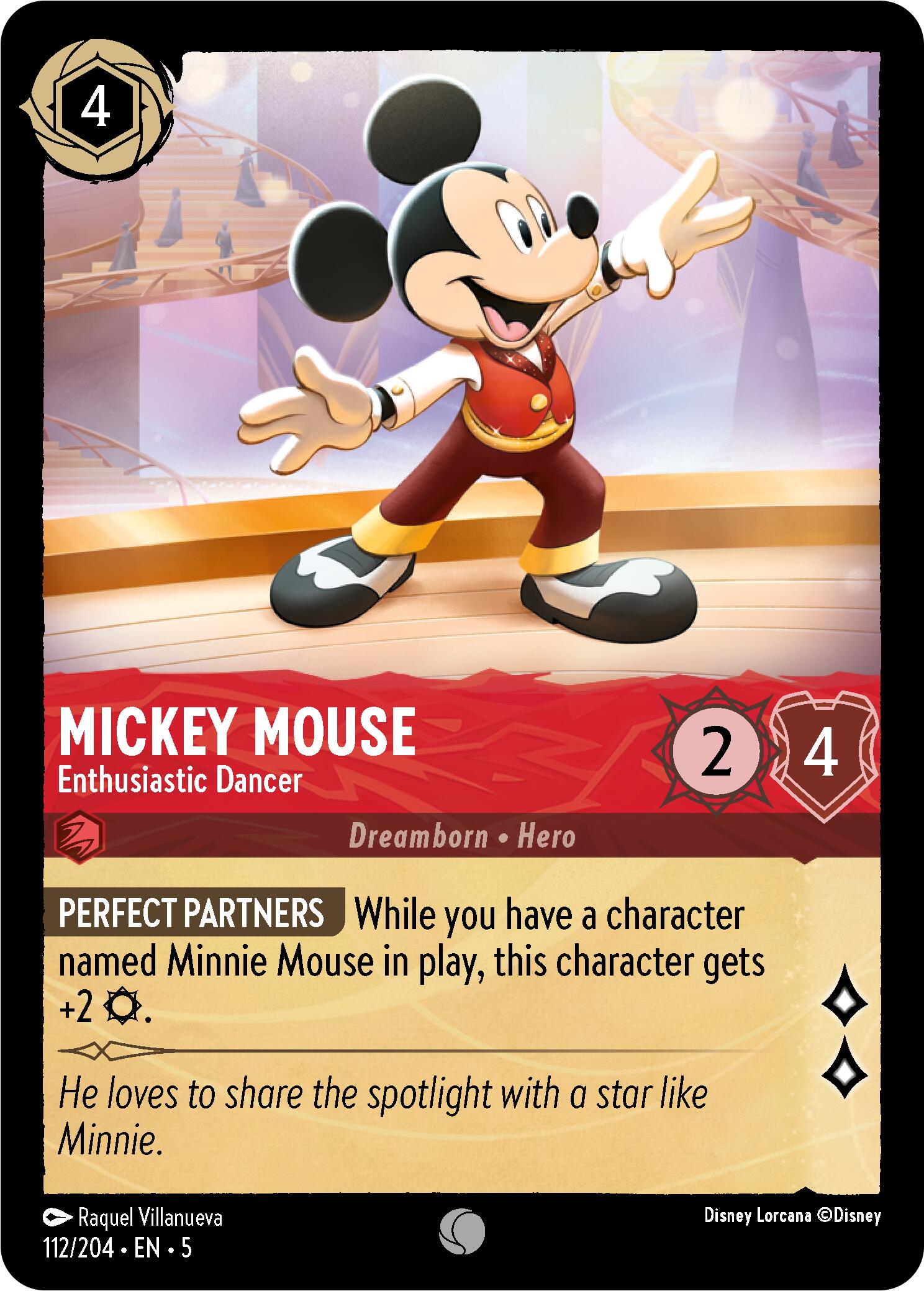 Mickey Mouse - Enthusiastic Dancer (112/204) [Shimmering Skies] | Eastridge Sports Cards & Games