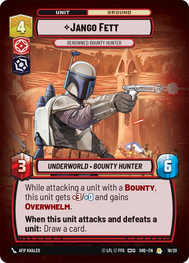 Jango Fett - Renowned Bounty Hunter (18/20) (18/20) [Shadows of the Galaxy: Weekly Play] | Eastridge Sports Cards & Games