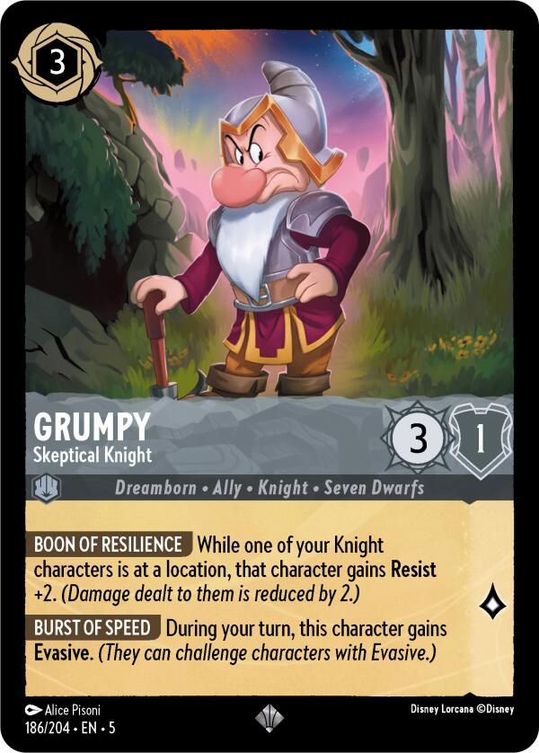 Grumpy - Skeptical Knight (186/204) [Shimmering Skies] | Eastridge Sports Cards & Games