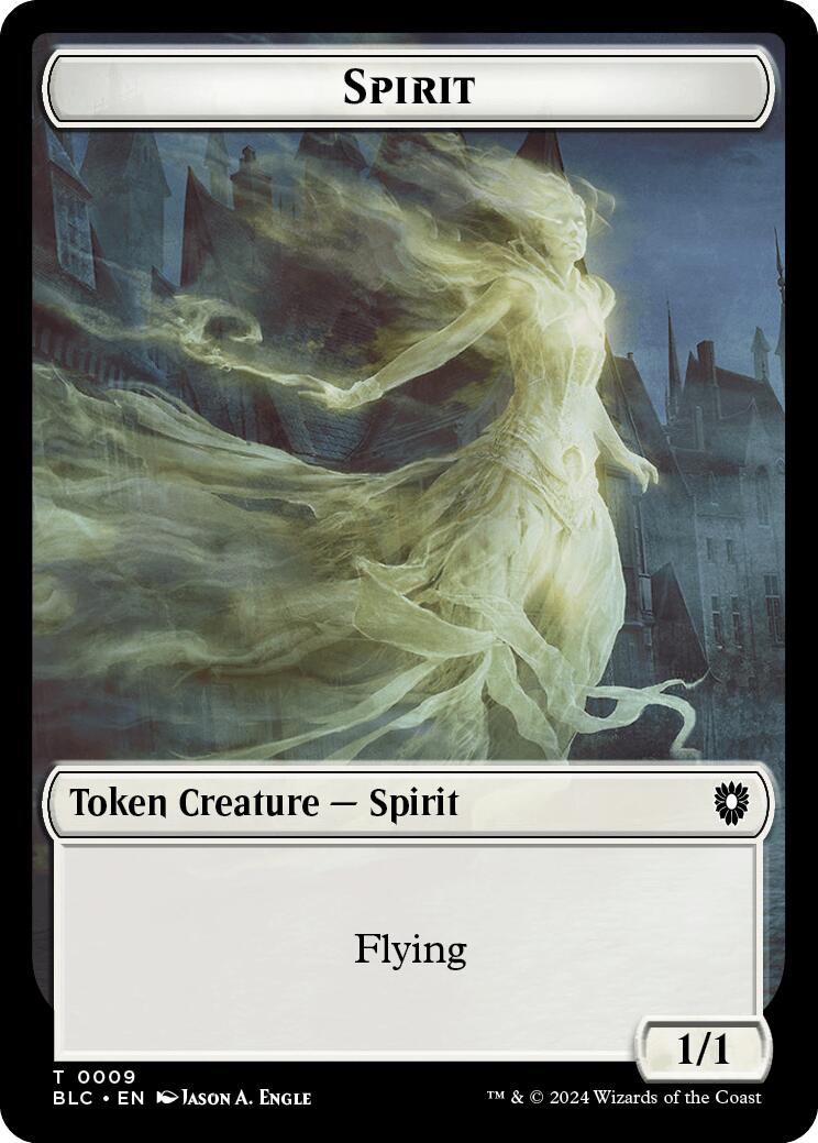 Spirit // Faerie Double-Sided Token [Bloomburrow Commander Tokens] | Eastridge Sports Cards & Games