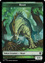 Cat // Beast (025) Double-Sided Token [Bloomburrow Commander Tokens] | Eastridge Sports Cards & Games