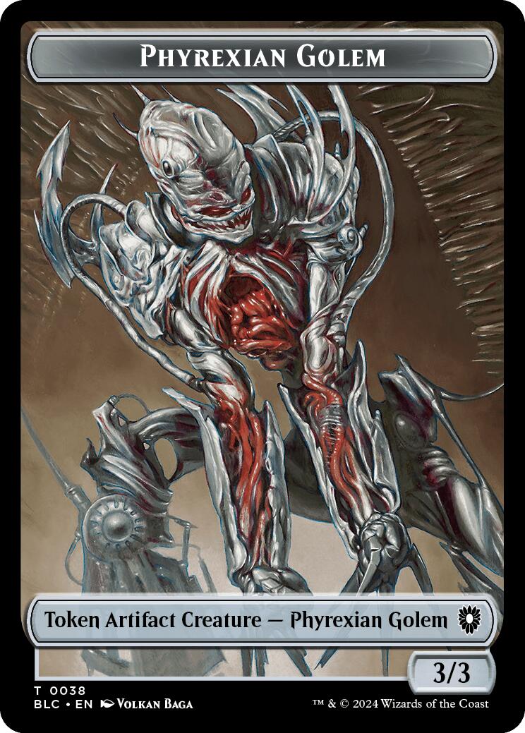 Phyrexian Golem // Faerie Double-Sided Token [Bloomburrow Commander Tokens] | Eastridge Sports Cards & Games