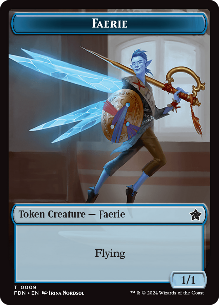 Soldier // Faerie Double-Sided Token [Foundations Tokens] | Eastridge Sports Cards & Games