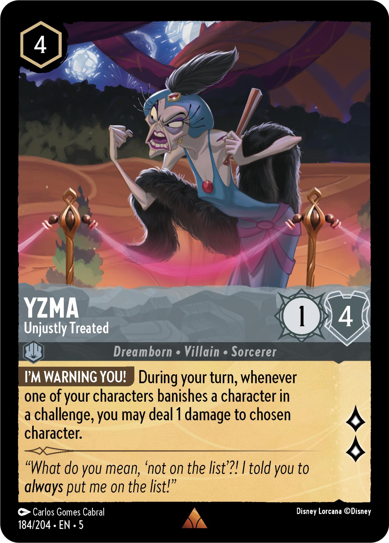 Yzma - Unjustly Treated (184/204) [Shimmering Skies] | Eastridge Sports Cards & Games