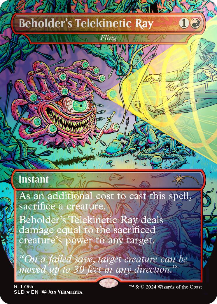 Beholder's Telekinetic Ray - Fling (Rainbow Foil) [Secret Lair Drop Series] | Eastridge Sports Cards & Games