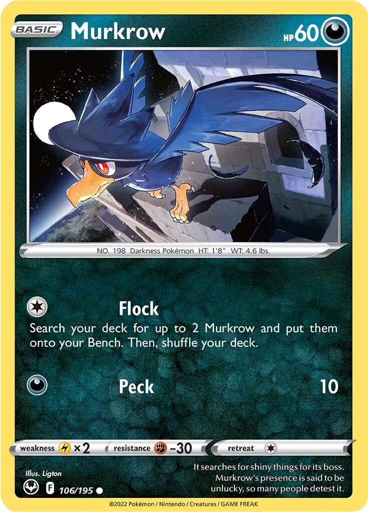 Murkrow (106/195) [Sword & Shield: Silver Tempest] | Eastridge Sports Cards & Games