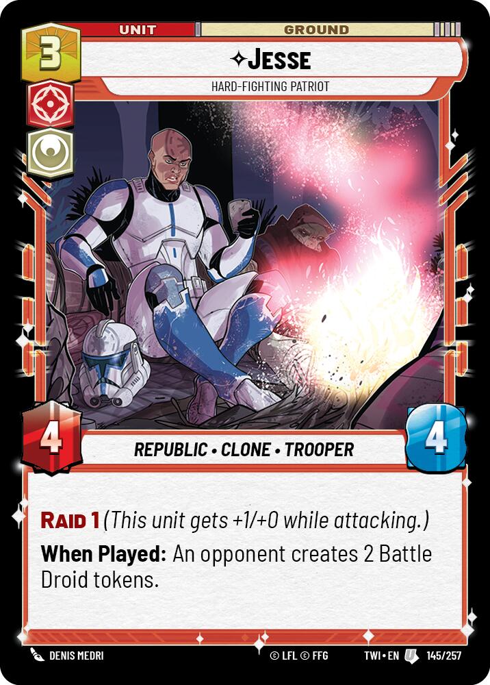 Jesse - Hard-Fighting Patriot (145/257) (145/257) [Twilight of the Republic] | Eastridge Sports Cards & Games