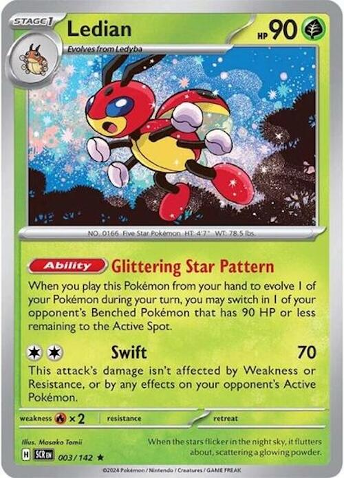 Ledian (003/142) (Theme Deck Exclusive) [Scarlet & Violet: Stellar Crown] | Eastridge Sports Cards & Games