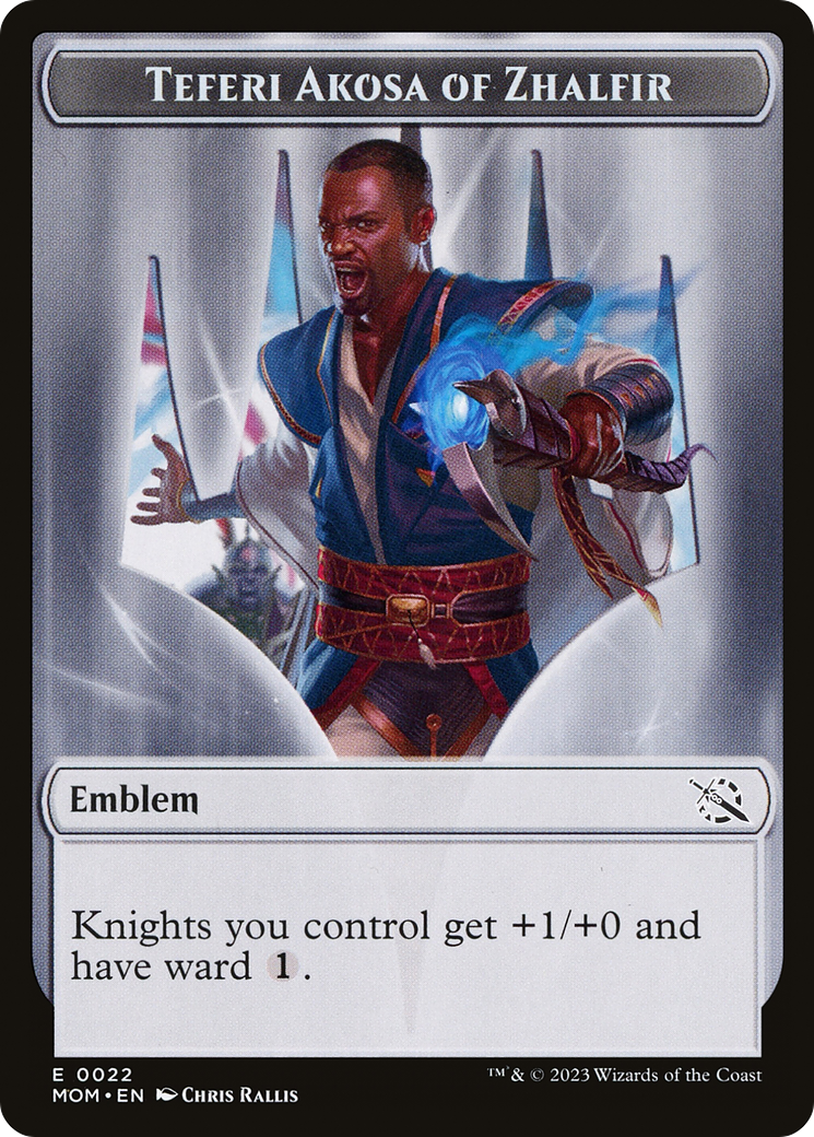 Treasure (20) // Teferi Akosa of Zhalfir Emblem Double-Sided Token [March of the Machine Tokens] | Eastridge Sports Cards & Games