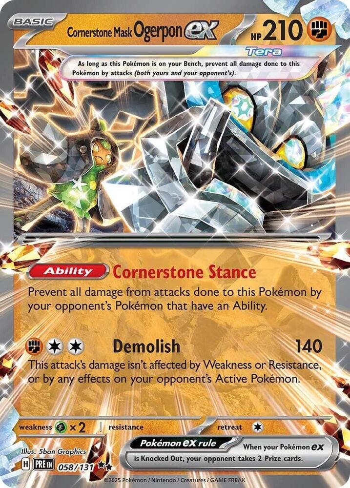 Cornerstone Mask Ogerpon ex (058/131) [Scarlet & Violet: Prismatic Evolutions] | Eastridge Sports Cards & Games