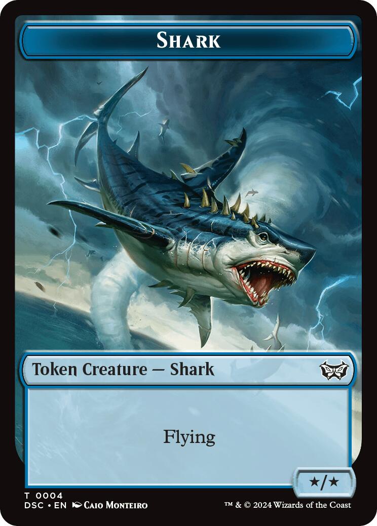 Shark // Copy Double-Sided Token [Duskmourn: House of Horror Commander Tokens] | Eastridge Sports Cards & Games