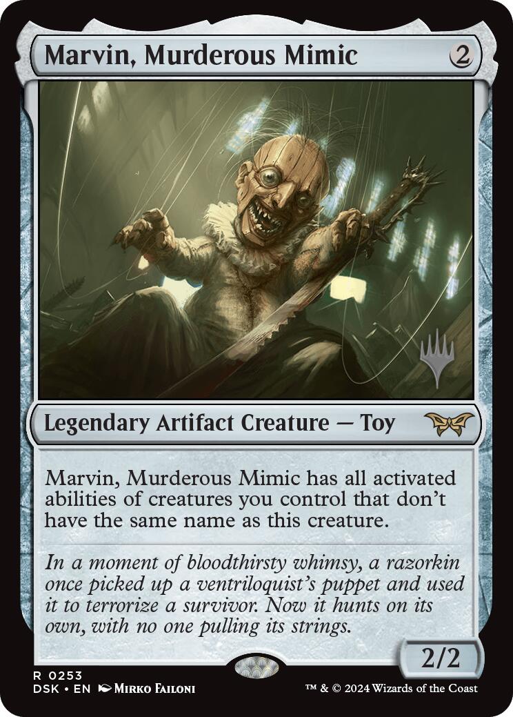 Marvin, Murderous Mimic (Promo Pack) [Duskmourn: House of Horror Promos] | Eastridge Sports Cards & Games