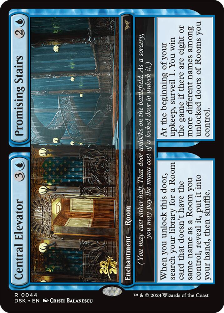 Central Elevator // Promising Stairs [Duskmourn: House of Horror Prerelease Promos] | Eastridge Sports Cards & Games