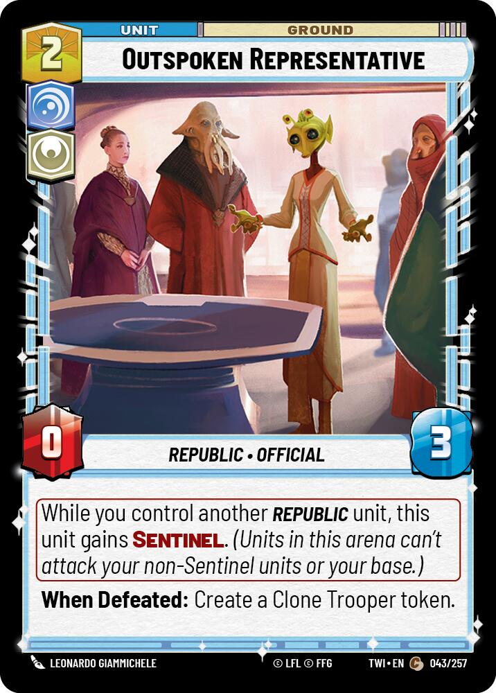 Outspoken Representative (043/257) (043/257) [Twilight of the Republic] | Eastridge Sports Cards & Games