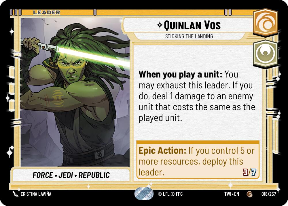 Quinlan Vos - Sticking the Landing (018/257) (018/257) [Twilight of the Republic] | Eastridge Sports Cards & Games