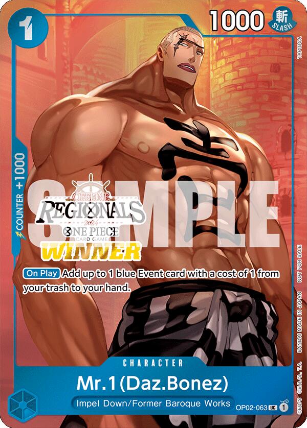 Mr.1 (Daz.Bonez) (Offline Regional 2024 Vol. 3) [Winner] [One Piece Promotion Cards] | Eastridge Sports Cards & Games