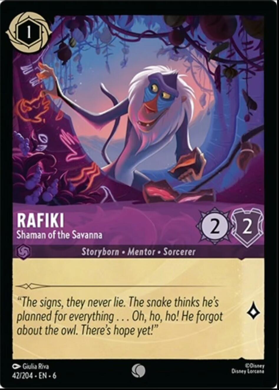 Rafiki - Shaman of the Savanna (42/204) [Azurite Sea] | Eastridge Sports Cards & Games