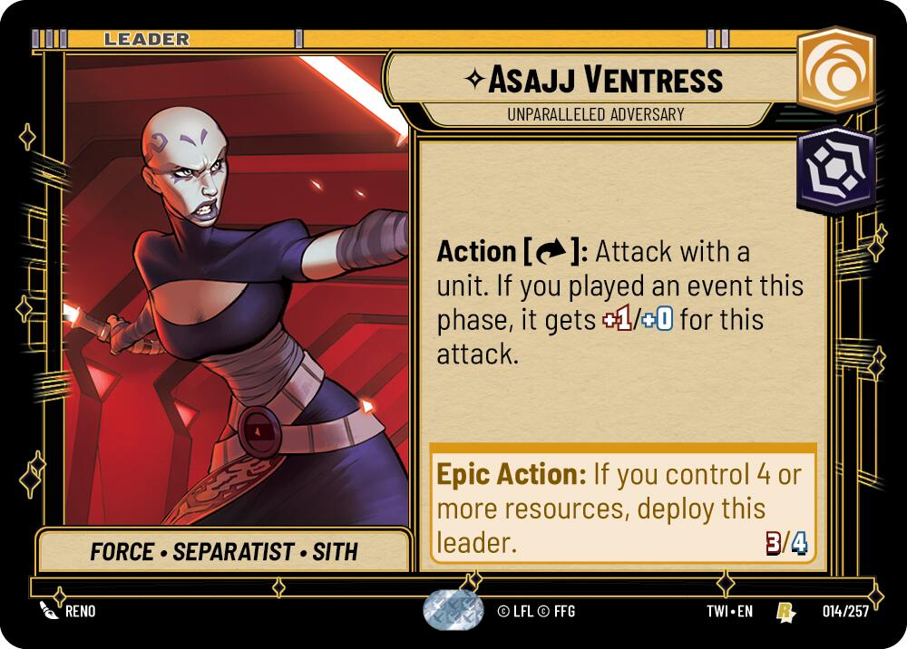 Asajj Ventress - Unparalleled Adversary (014/257) (014/257) [Twilight of the Republic] | Eastridge Sports Cards & Games