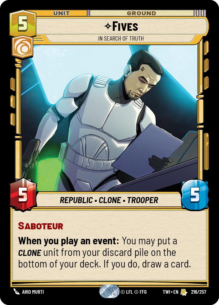 Fives - In Search of Truth (216/257) (216/257) [Twilight of the Republic] | Eastridge Sports Cards & Games