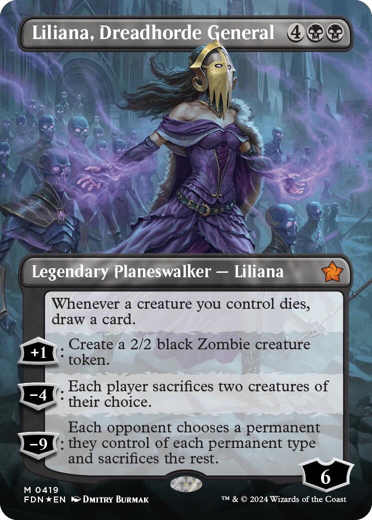 Liliana, Dreadhorde General (Borderless) (Mana Foil) [Foundations] | Eastridge Sports Cards & Games