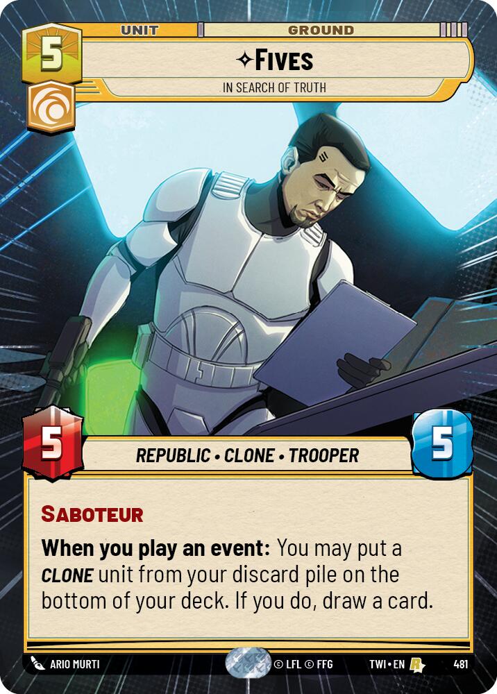 Fives - In Search of Truth (481) (Hyperspace) (481) [Twilight of the Republic] | Eastridge Sports Cards & Games
