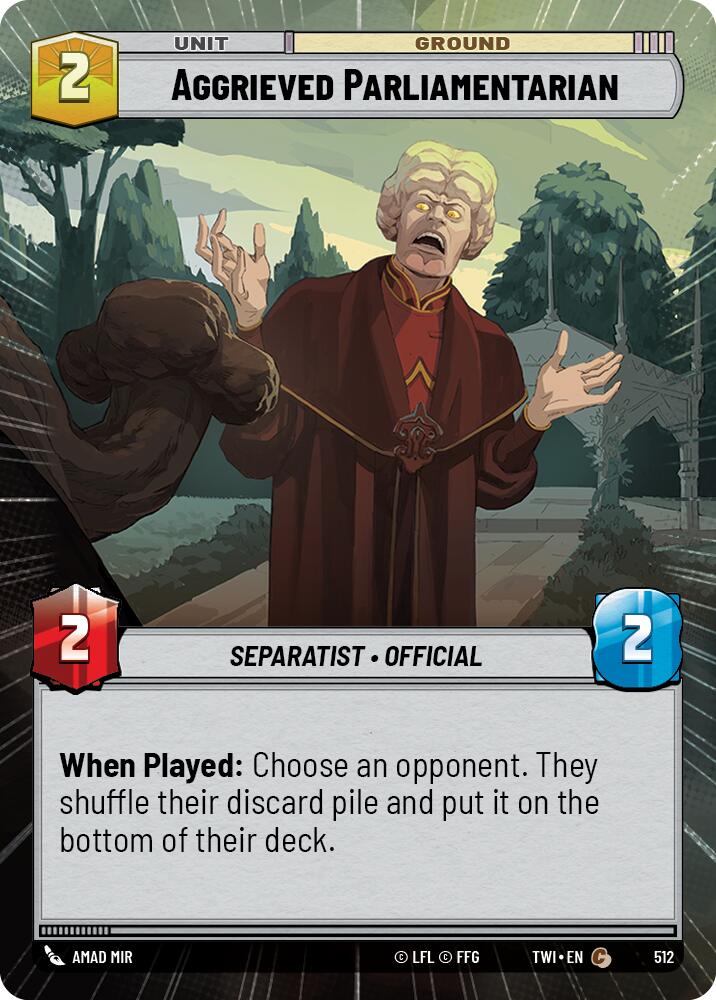 Aggrieved Parliamentarian (512) (Hyperspace) (512) [Twilight of the Republic] | Eastridge Sports Cards & Games