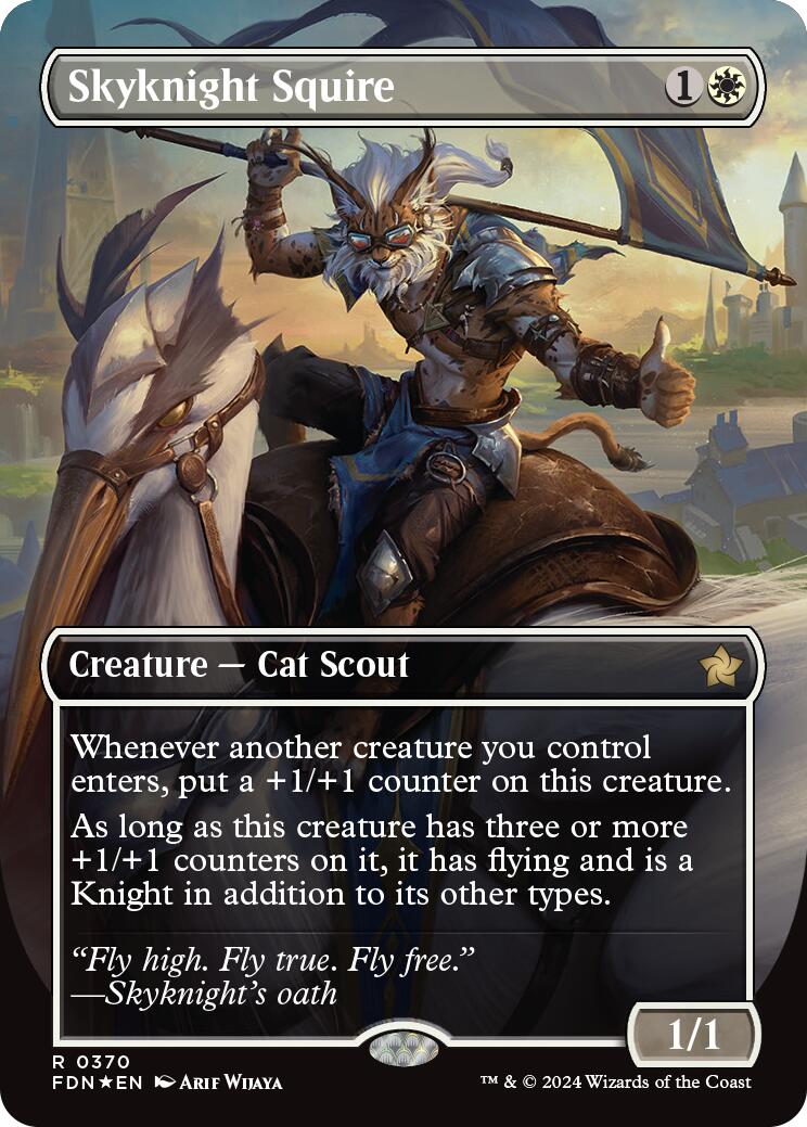 Skyknight Squire (Borderless) (Mana Foil) [Foundations] | Eastridge Sports Cards & Games