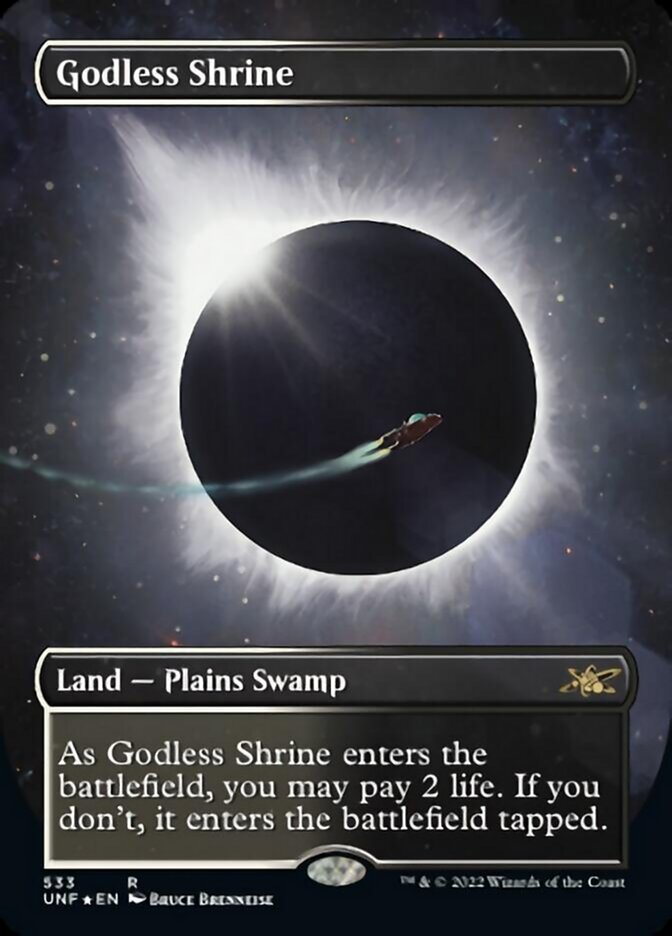 Godless Shrine (Borderless) (Galaxy Foil) [Unfinity] | Eastridge Sports Cards & Games