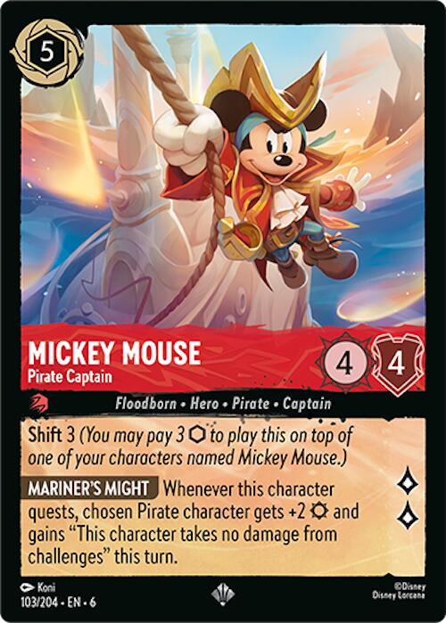 Mickey Mouse - Pirate Captain (103/204) [Azurite Sea] | Eastridge Sports Cards & Games