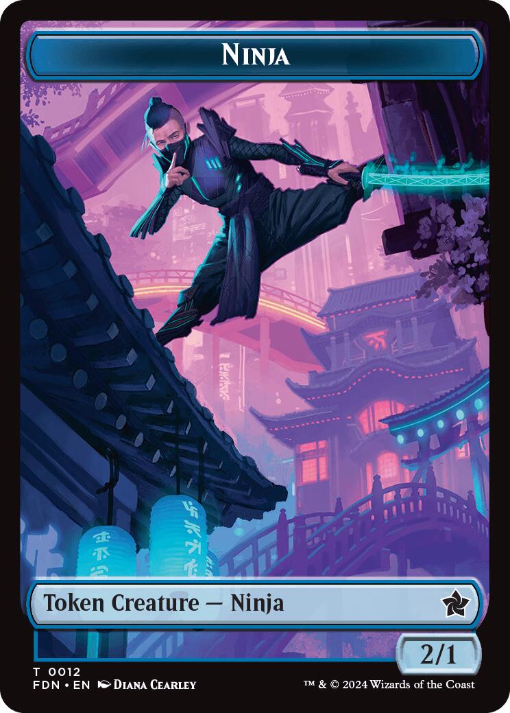 Emblem - Kaito, Cunning Infiltrator // Ninja Doubled-Sided Token [Foundations Tokens] | Eastridge Sports Cards & Games