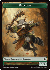 Elf Warrior // Raccoon Doubled-Sided Token [Foundations Tokens] | Eastridge Sports Cards & Games