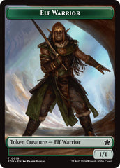 Elf Warrior // Raccoon Doubled-Sided Token [Foundations Tokens] | Eastridge Sports Cards & Games