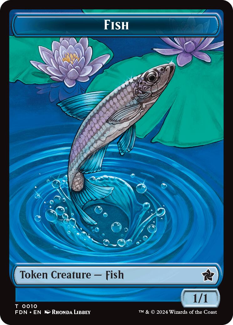 Faerie // Fish Doubled-Sided Token [Foundations Tokens] | Eastridge Sports Cards & Games