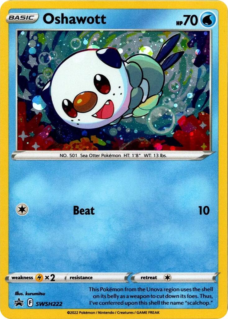 Oshawott (SWSH222) (Cosmo Holo) [Sword & Shield: Black Star Promos] | Eastridge Sports Cards & Games