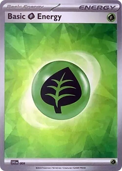 Basic Grass Energy (009) (Cracked Ice Holo) [Scarlet & Violet: Stellar Crown] | Eastridge Sports Cards & Games