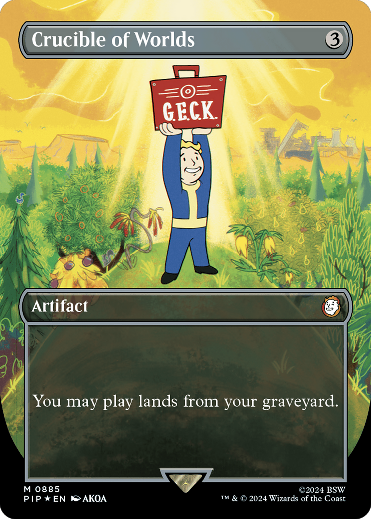 Crucible of Worlds (Borderless) (Surge Foil) [Fallout] | Eastridge Sports Cards & Games
