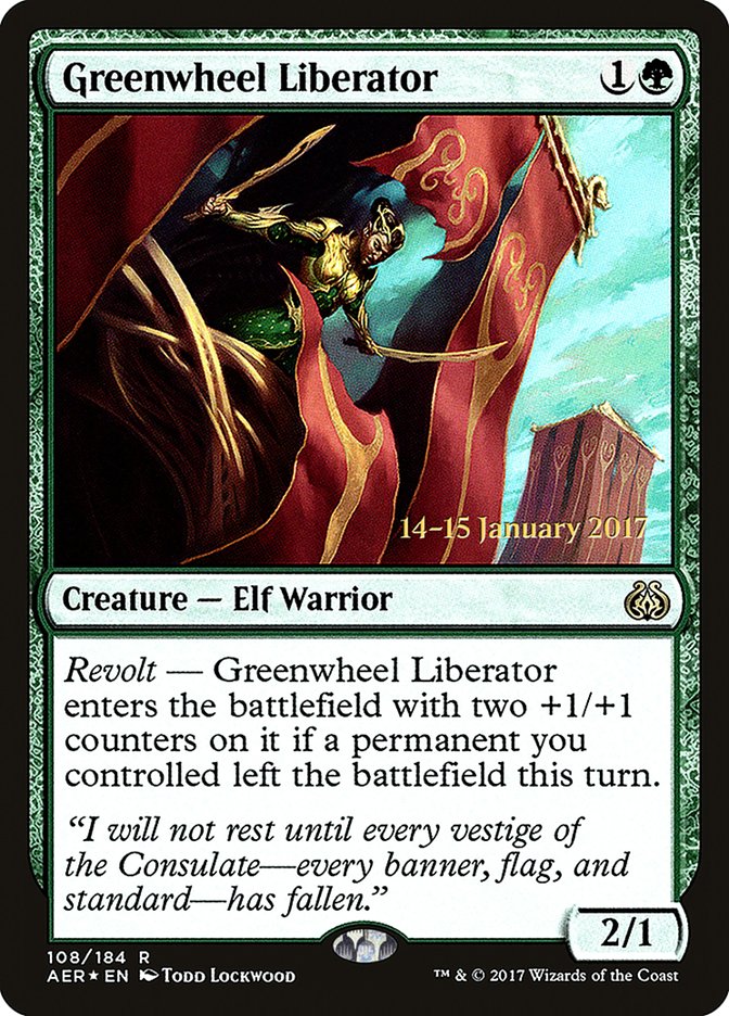 Greenwheel Liberator [Aether Revolt Prerelease Promos] | Eastridge Sports Cards & Games