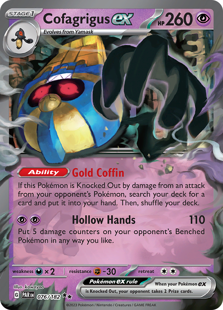 Cofagrigus ex (076/182) [Scarlet & Violet: Paradox Rift] | Eastridge Sports Cards & Games