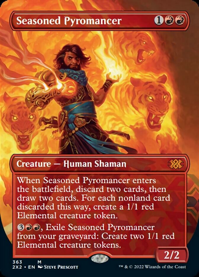 Seasoned Pyromancer (Borderless Alternate Art) [Double Masters 2022] | Eastridge Sports Cards & Games