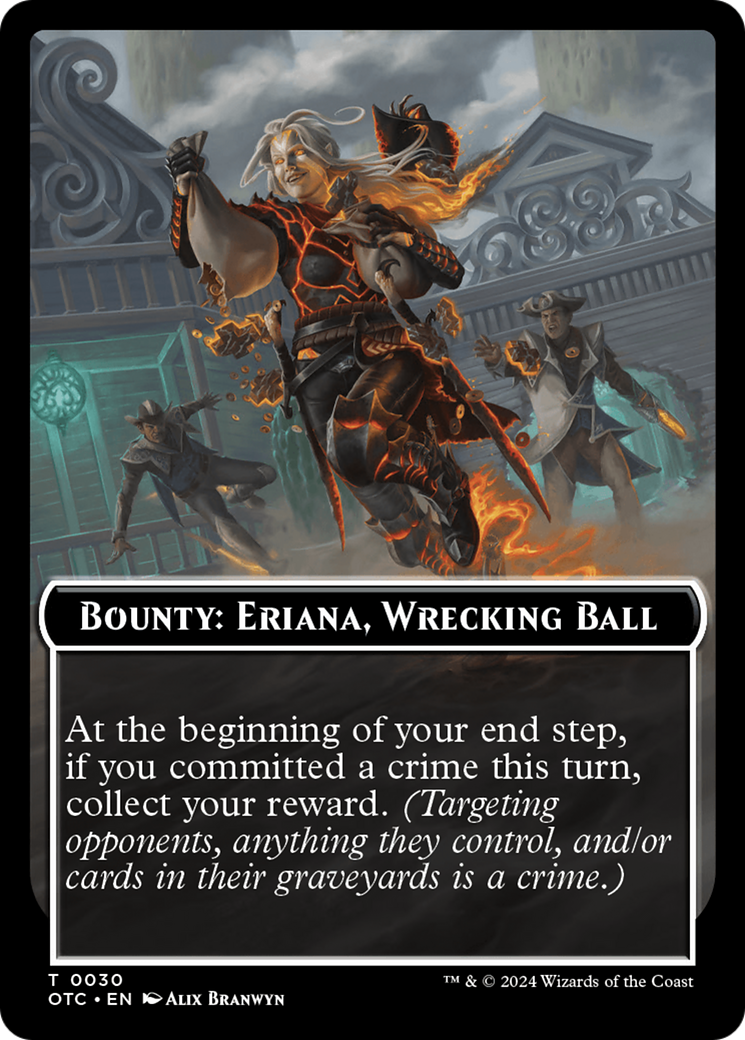 Bounty: Eriana, Wrecking Ball // Bounty Rules Double-Sided Token [Outlaws of Thunder Junction Commander Tokens] | Eastridge Sports Cards & Games