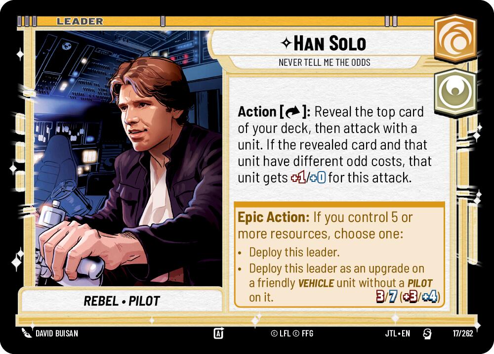 Han Solo - Never Tell Me the Odds (017/262) (017/257) [Jump to Lightspeed] | Eastridge Sports Cards & Games