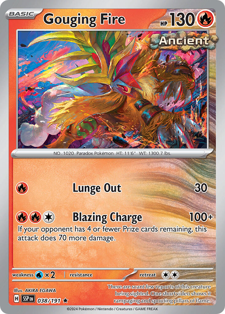 Gouging Fire (038/191) (Theme Deck Exclusive) [Scarlet & Violet: Surging Sparks] | Eastridge Sports Cards & Games